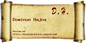 Dominus Hajna névjegykártya